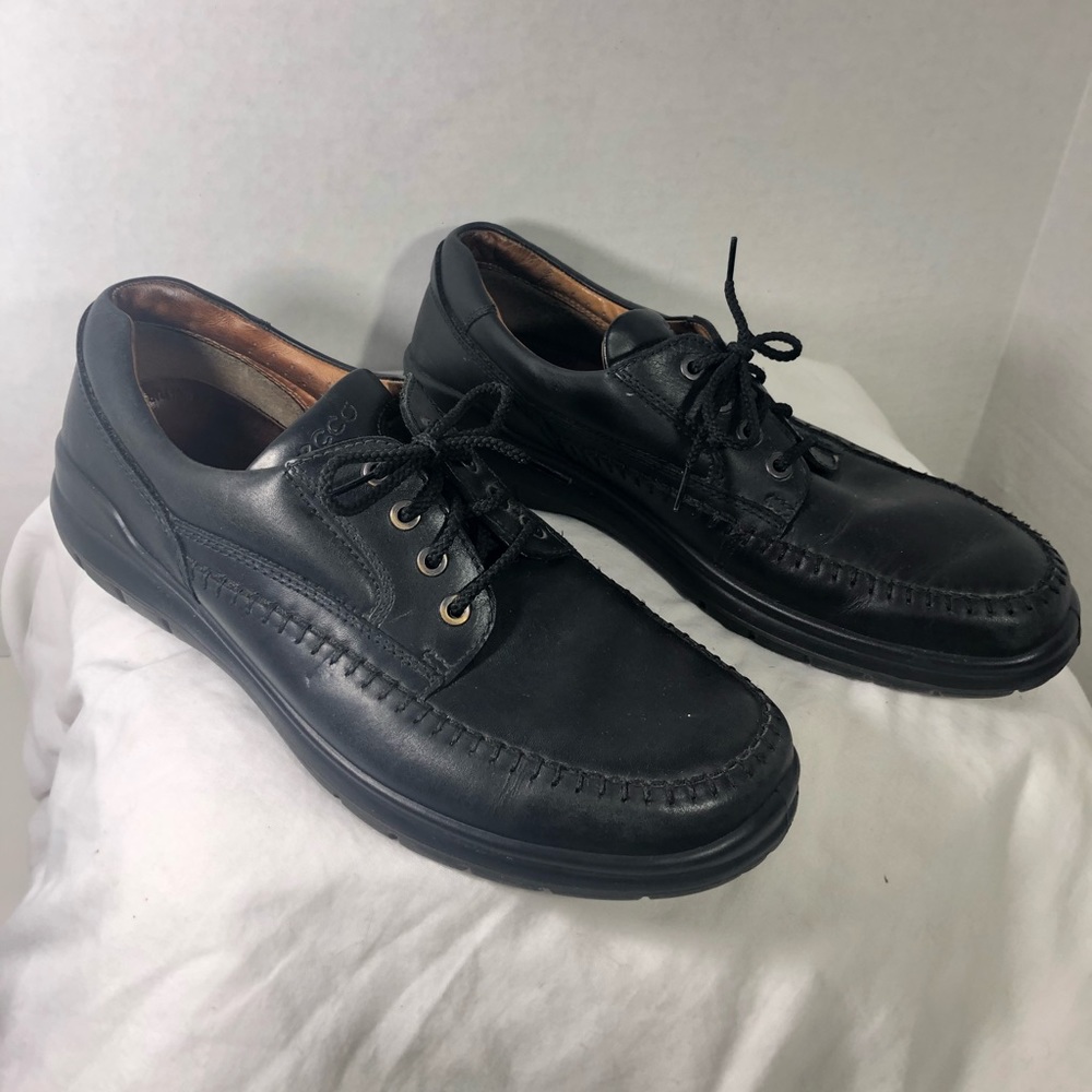 Ecco Shoes Size 44 Eu Leather Lace up Oxford Black